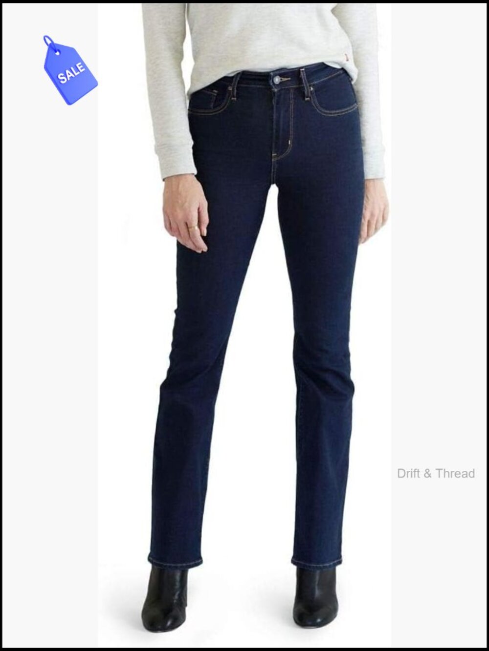 Women's High Rise Bootcut Jeans Stretch Denim